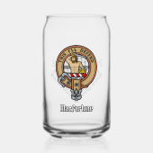 Clan MacFarlane Wapen over Zwarte en Witte Tartan Blikvorm Glas (Voorkant)