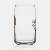 Clan MacFarlane Wapen over Zwarte en Witte Tartan Blikvorm Glas (Links)