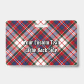 Clan MacFarlane Wapenschild over Dress Tartan Badge (Achterkant)