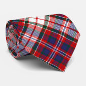 Clan MacFarlane Wapenschild over Dress Tartan Stropdas (Opgerold)