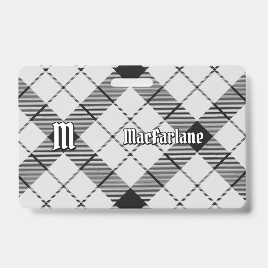 Clan MacFarlane Zwart en Wit Tartan Badge (Voorzijde)
