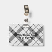 Clan MacFarlane Zwart en Wit Tartan Badge (Achterkant met clip)