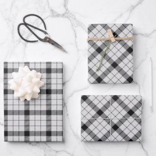 Clan MacFarlane Zwart en Wit Tartan Inpakpapier Vel