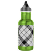 Clan MacFarlane Zwart en Wit Tartan Waterfles (Rechts)