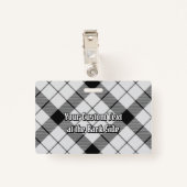 Clan MacFarlane Zwart-wit Tartan Badge (Achterkant met clip)