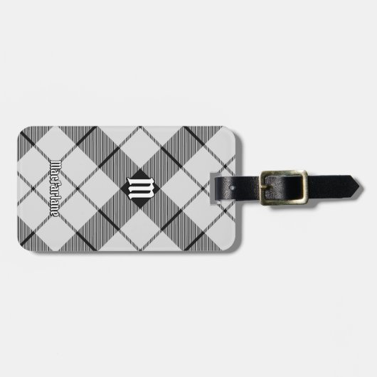Clan MacFarlane Zwart-wit Tartan Bagagelabel (Voorkant horizontaal)