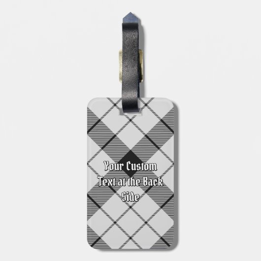 Clan MacFarlane Zwart-wit Tartan Bagagelabel (Achterkant verticaal)