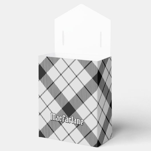Clan MacFarlane Zwart-wit Tartan Bedankdoosjes (Geopend)