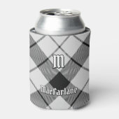 Clan MacFarlane Zwart-wit Tartan Blikjeskoeler (Blikje Voorkant)