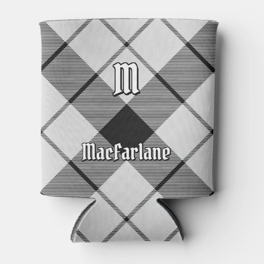 Clan MacFarlane Zwart-wit Tartan Blikjeskoeler (Voorkant)