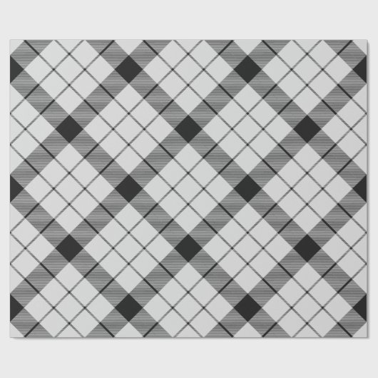 Clan MacFarlane Zwart-wit Tartan Cadeaupapier (Vlak)