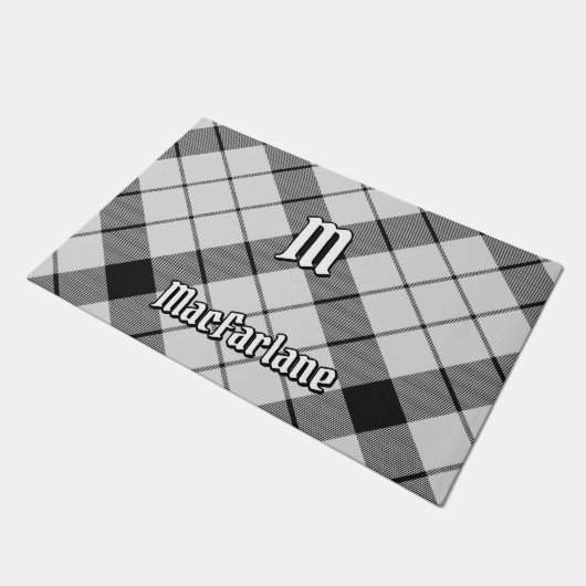 Clan MacFarlane Zwart-wit Tartan Deurmat (Schuin)