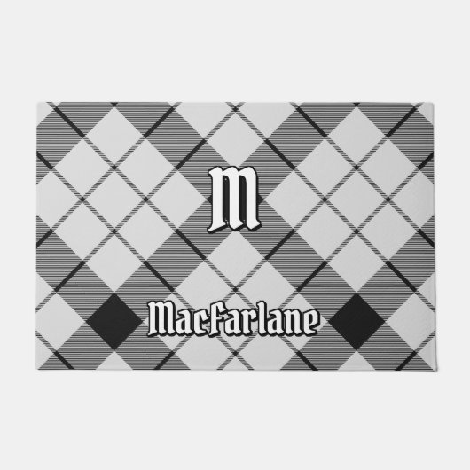 Clan MacFarlane Zwart-wit Tartan Deurmat (Voorkant)