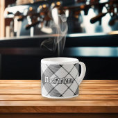 Clan MacFarlane Zwart-wit Tartan Espresso Kop
