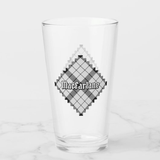 Clan MacFarlane Zwart-wit Tartan Glas (Achterkant)