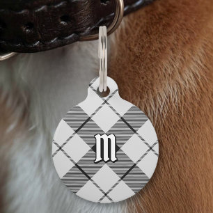 Clan MacFarlane Zwart-wit Tartan Huisdierpenning