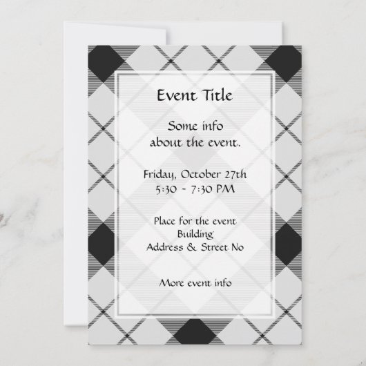 Clan MacFarlane Zwart-wit Tartan Kaart (Achterkant)