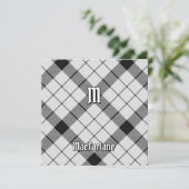 Clan MacFarlane Zwart-wit Tartan Kaart (Staand voorkant)
