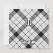 Clan MacFarlane Zwart-wit Tartan Kaart (Voorkant)