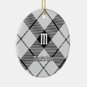 Clan MacFarlane Zwart-wit Tartan Keramisch Ornament (Rechts)