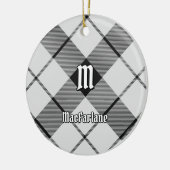 Clan MacFarlane Zwart-wit Tartan Keramisch Ornament (Links)