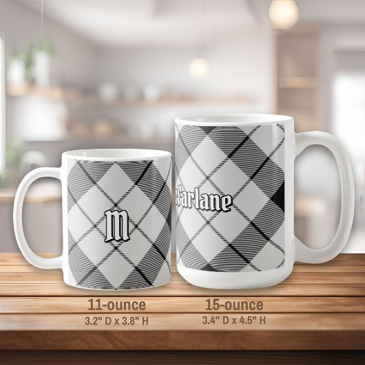 Clan MacFarlane Zwart-wit Tartan Koffiemok