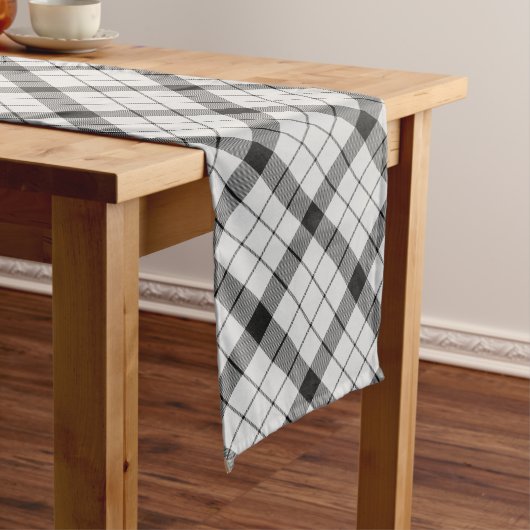 Clan MacFarlane Zwart-wit Tartan Lange Tafelloper (Voorbeeld)