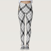 Clan MacFarlane Zwart-wit Tartan Leggings (Voorkant)