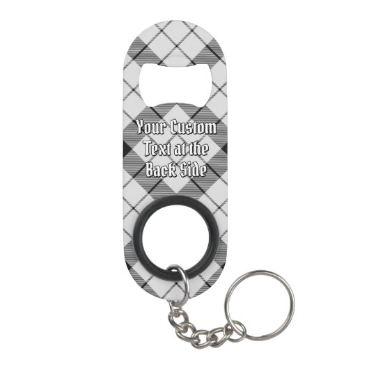 Clan MacFarlane Zwart-wit Tartan Mini Flessenopener (Achterkant)