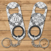 Clan MacFarlane Zwart-wit Tartan Mini Flessenopener