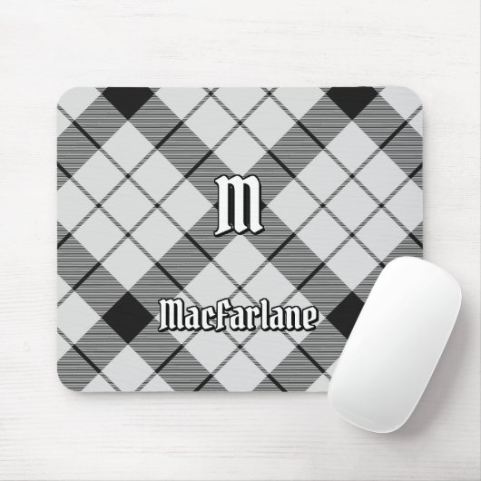 Clan MacFarlane Zwart-wit Tartan Muismat (Met muis)
