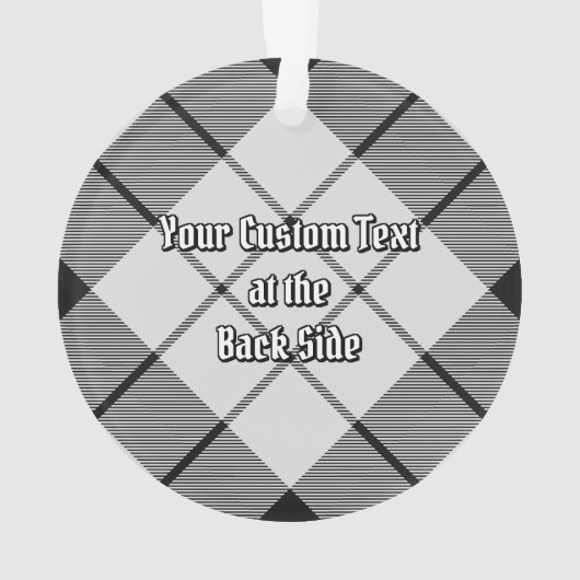 Clan MacFarlane Zwart-wit Tartan Ornament (achterkant)