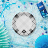 Clan MacFarlane Zwart-wit Tartan Papieren Bordje (Feest)