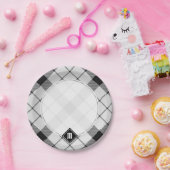 Clan MacFarlane Zwart-wit Tartan Papieren Bordje (Feest)