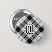 Clan MacFarlane Zwart-wit Tartan Ronde Button 5,7 Cm (Voorkant /achterkant)