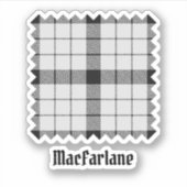 Clan MacFarlane Zwart-wit Tartan Sticker (Voorkant)