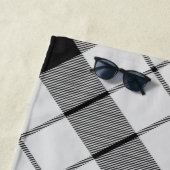 Clan MacFarlane Zwart-wit Tartan Strandlaken (In situ)