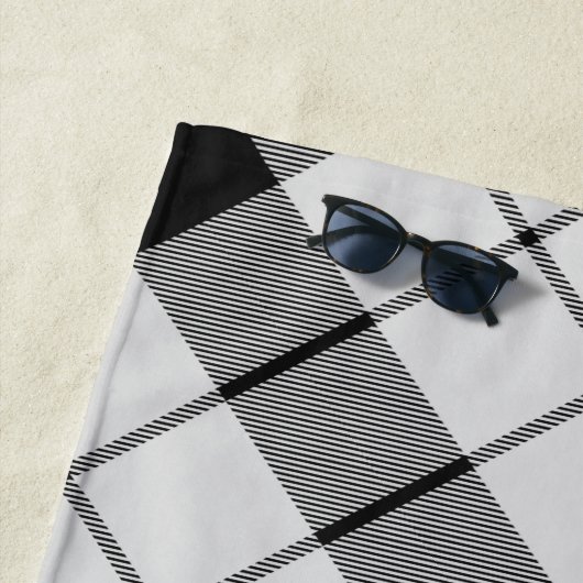 Clan MacFarlane Zwart-wit Tartan Strandlaken (In situ)