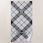 Clan MacFarlane Zwart-wit Tartan Strandlaken (Voorkant)