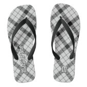 Clan MacFarlane Zwart-wit Tartan Teenslippers (Voetbed)