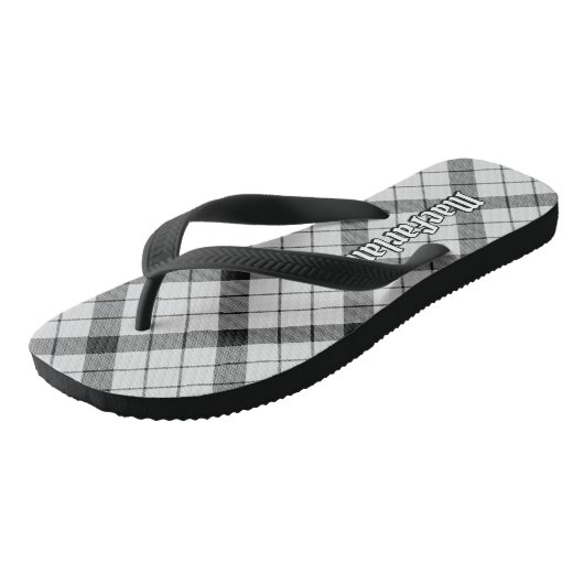 Clan MacFarlane Zwart-wit Tartan Teenslippers (Schuin)