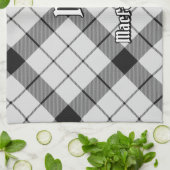 Clan MacFarlane Zwart-wit Tartan Theedoek (Gevouwen)