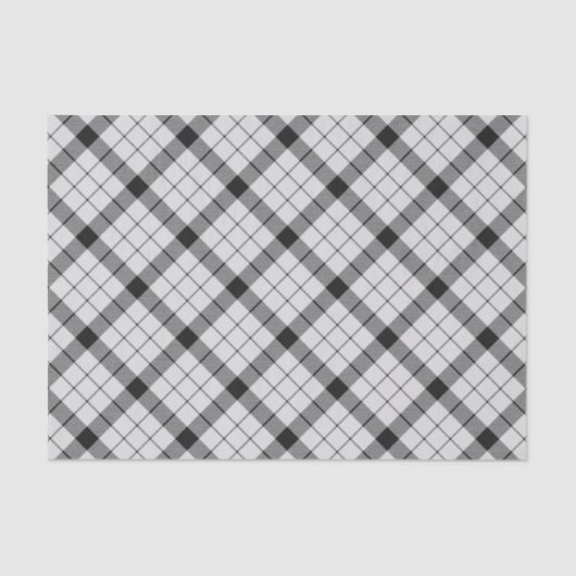 Clan MacFarlane Zwart-wit Tartan Tissuepapier (Voorkant)