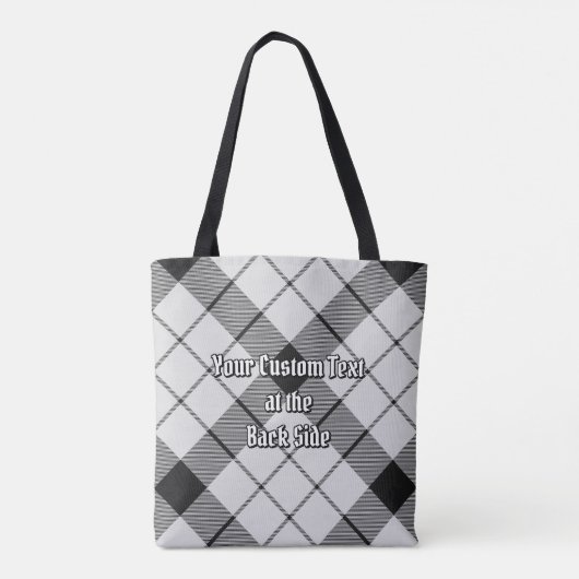 Clan MacFarlane Zwart-wit Tartan Tote Bag (Achterkant)