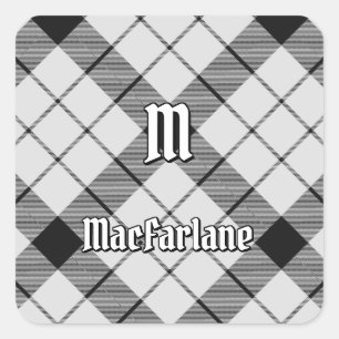 Clan MacFarlane Zwart-wit Tartan Vierkante Sticker