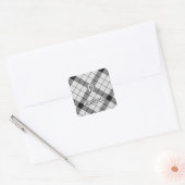 Clan MacFarlane Zwart-wit Tartan Vierkante Sticker (Envelop)