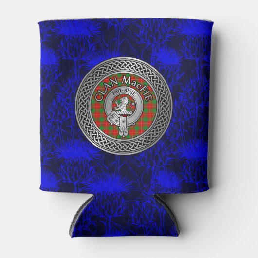 Clan MacFie Crest & Tartan Knot Blikjeskoeler (Voorkant)