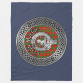 Clan MacFie Crest & Tartan Knot Fleece Deken (Voorkant)