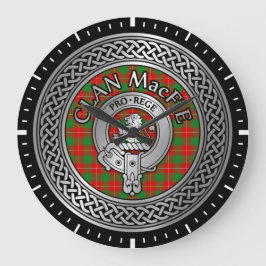 Clan MacFie Crest & Tartan Knot Grote Klok