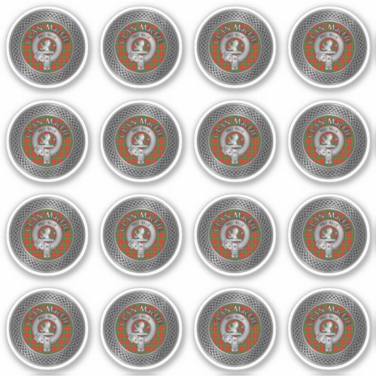 Clan MacFie Crest & Tartan Knot Sticker (Voorkant)